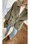 Khaki Oversize Low Shoulder Short Trench - 9580 - 2