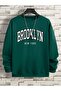 Unisex Brooklyn Printed 3-Thread Ribbed Crew Neck Sweatshirt