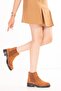 Women's Genuine Leather Stylish Boots with Elastic Sides Waleska Tan Suede - 4