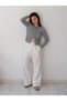 Una Fiaba Grey Long Sleeve Buttoned Hair Knit Women's Knitwear Cardigan - 6