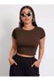 Women's 4-Pack Body-Hugging Cotton Crewneck T-Shirt-Singlet Set Crop Blouse - 2