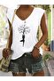 Tree of Life Printed Women's Oversize Sleeveless T-Shirt