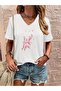 Floral Printed Women's Oversized V-Neck T-Shirt