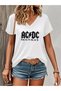 Back in Black Printed Women's Oversize V-Neck T-Shirt