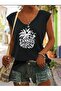 Tanned and Tipsy Printed Women's Oversize Sleeveless T-Shirt