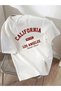 California Los Angeles Printed Unisex Women/Men Oversize Circleneck T-Shirt