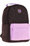Double Colors Three Compartment Girls School and Daily Backpack - Black Lilac - K1840