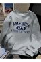 America Printed Oversize Unisex Women/Men's Crewneck Sweatshirt