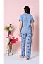 Anti-Wrinkle Fabric Short Sleeve Women's Pajama Set - 3