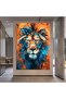 Multicolor Canvas Wall Art with Lion Design by Today Idea