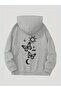 Oversize Unisex Hooded Sweatshirt with Butterfly Sun and Moon Print