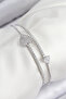 Brass Zircon Stone Heart Model Silver Color Women's Bracelet
