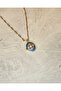 Purple Flower Motif Medallion Gold Color Necklace