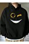 Smiling Face Printed Oversized Unisex Women/Men Hoodie Sweatshirt