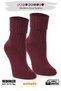Single Thermal Winter Natural Wool Burgundy Girl's Socks