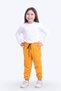 Girl's Round Neck Plain Unprinted Top and Bottom Pajama Set - 2