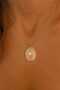 Golden Seashell Necklace - Pink Oval Design - 2