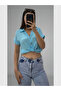 Women's Textured Linen Short Sleeve V-Neck Collared Slim Fit Shirt - 2