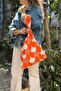 Women's Geometric Patterned Bag Knitwear Hand & Shoulder Tote Bag Orange Chax818 - 2
