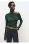 Asymmetric Collar Long-Sleeved T-Shirt