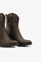 Brown Genuine Leather Thick Heeled Western Women's Boots - 4