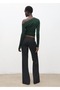 Asymmetric Collar Long-Sleeved T-Shirt - 4