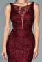 Burgundy Sleeveless Glitter Long Evening Dress - 3