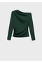 Asymmetric Collar Long-Sleeved T-Shirt - 3