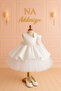 One Shoulder Big Bow Girl's Dress - Black & White
