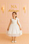 One Shoulder Big Bow Girl's Dress - Black & White - 4