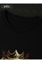 King of the Street Printed Oversize Large Size Black T-Shirt & Black Pants Tracksuit Set - 3