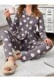 Women's Pajama Set with Cotton Inside and Buttons, Maternity - Comfortable Cut Patterned Homewear Milan Fabric