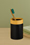 Limpia Bambu Patterned 5-Piece Bathroom Set with Trash Can, Liquid Soap Dispenser, Toothbrush Holder - 5