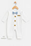 Baby Boy Bow Tie Romper 100% Cotton Buttoned Newborn Hospital Release Blue Bow Tie 0-9 Months - 2
