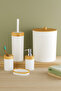 Limpia Bambu Patterned 5-Piece Bathroom Set with Trash Can, Liquid Soap Dispenser, Toothbrush Holder