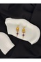 Orange and Purple Stone Melis Göral Brand Model Hanging Earrings