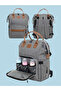 Luxury Leather Thermal Compartment Waterproof Stain Resistant Wipe-Clean Mom and Baby Care Backpack