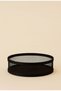 Elis Black 30 cm X 11 cm Metal Living Room Table Collector Decorative Metal Basket Console Bedroom - 5