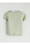 Lcw Baby Green Crew Neck Basic Baby Girl T-Shirt and Shorts 2-Piece Set - 4