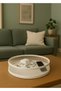 Elis White 30 cm X 11 cm Metal Living Room Table Collector Decorative Metal Basket Console Bedroom - 3