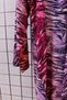 Women's Plus Size Lycra Crew Neck Colorful Zebra Patterned Three-Quarter Sleeve Mother Combed Cotton T-Shirt Blouse - 6