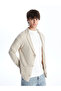 Beige Standard Fit V-Neck Men's Knitwear Cardigan - 4