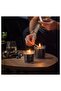 FRUKTSKOG Scented candle in glass, Vetiver & geranium/black-turquoise, 20 hr - 6