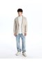 Beige Standard Fit V-Neck Men's Knitwear Cardigan - 6