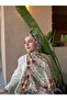 Tulip Pattern Aqua Cotton Shawl - 7