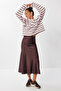 Long Satin Skirt Lgk0008 Brown