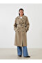 Double Breasted Collar Oversize Women's Trench Coat - 2