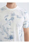 Crew Neck Patterned Combed Cotton Men's T-Shirt - 3