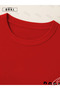 Positive Thick Printed Plus Size Red T-Shirt & Black Pants Tracksuit Set - 4