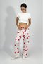 Women's Four Seasons Polyviscose Ribbon Pajama Bottoms White - 6